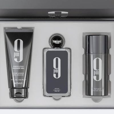Afnan 9 Pm Erkekler için 3 adet, (3.4 oz Eau De Parfum Spray + 5.0 oz Duş Jeli + 5.0 oz Parfüm Deodorant)