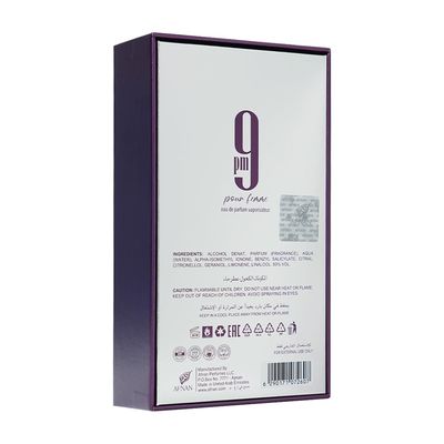 Afnan 9 Pm Erkekler için 3 adet, (3.4 oz Eau De Parfum Spray + 5.0 oz Duş Jeli + 5.0 oz Parfüm Deodorant)