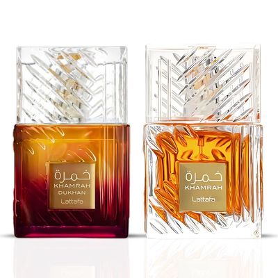 Lattafa Khamrah - Waniliowa, Gorąca, Pikantna, Bursztynowa, Cinnamon Perfume Długotrwała Wątek dla Unisexu, 3,40 uncji / 100 ml
