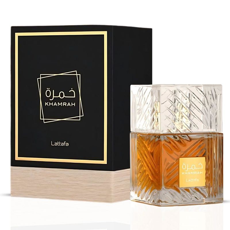 Lattafa Khamrah - Waniliowa, Gorąca, Pikantna, Bursztynowa, Cinnamon Perfume Długotrwała Wątek dla Unisexu, 3,40 uncji / 100 ml